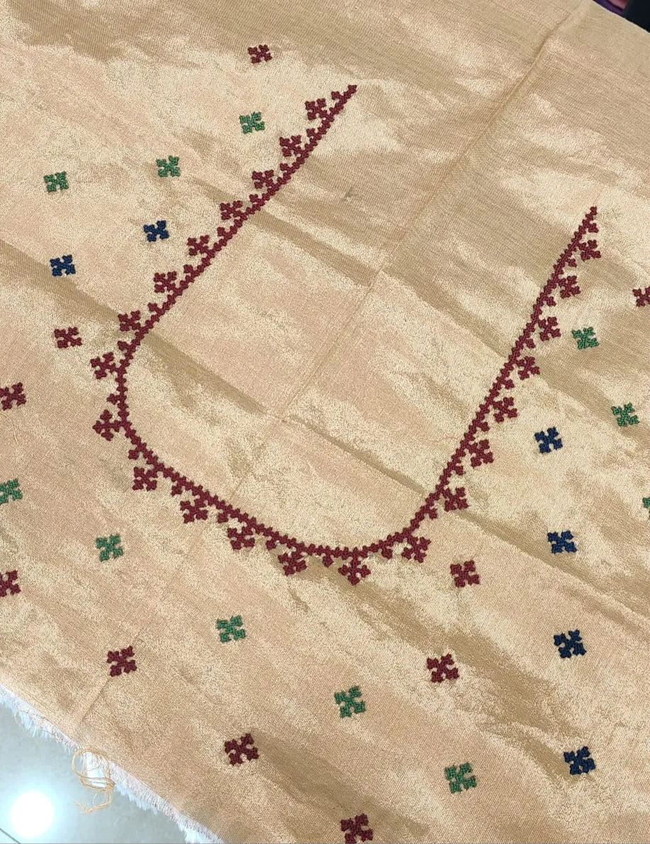 Handcrafted Gold Kutch Work Blouse – Traditional Elegance with Premium Detailing