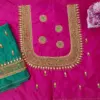 Majestic Purple Kundan Border Aari Work Blouse – Limited Time Offer!