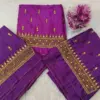 Majestic Purple Kundan Border Aari Work Blouse – Limited Time Offer!