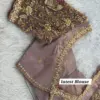 Mauve Net Bridal Wedding Blouse – Handcrafted Zardosi Elegance for Your Big Day