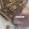 Mauve Net Bridal Wedding Blouse – Handcrafted Zardosi Elegance for Your Big Day