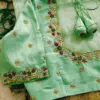 Regal Pista Green Zardosi Maggam Work Blouse – Bridal Elegance Redefined