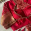 Stunning Red Bridal Maggam Work Blouse with Statement Designer Back