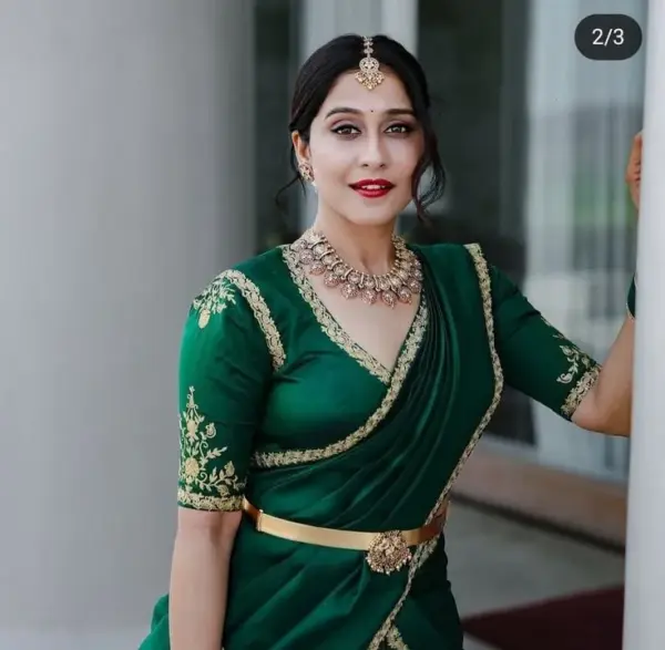 Timeless Elegance: Bottle Green Designer Maggam Work Blouse for Weddings