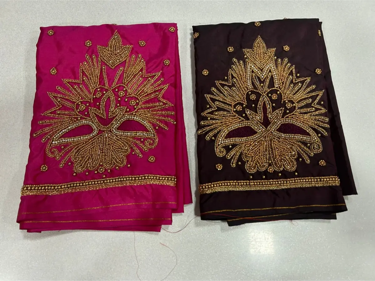 Star Sparkle Latest Green Maggam Work Blouse at Unbeatable Offer - Image 1