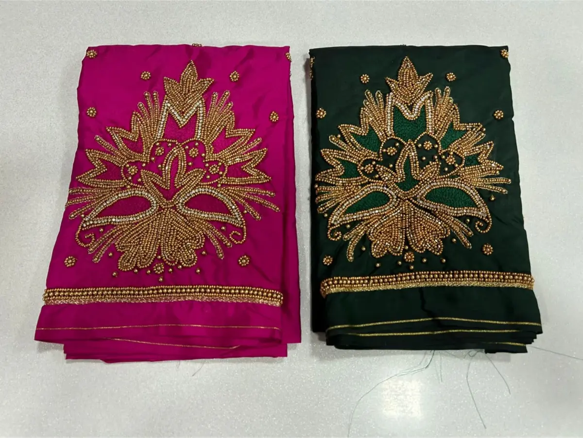 Star Sparkle Latest Green Maggam Work Blouse at Unbeatable Offer - Image 4
