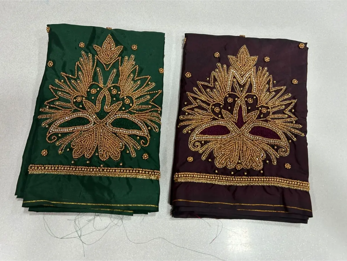 Star Sparkle Latest Green Maggam Work Blouse at Unbeatable Offer - Image 5