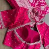Bridal Pink Zardosi Custom Blouse Handcrafted Wedding Maggam Elegance