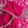 Bridal Pink Zardosi Custom Blouse Handcrafted Wedding Maggam Elegance