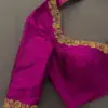 Bridal Pink Zardosi Maggam Work Blouse in Premium Raw Silk Designer Elegance for Wedding Day