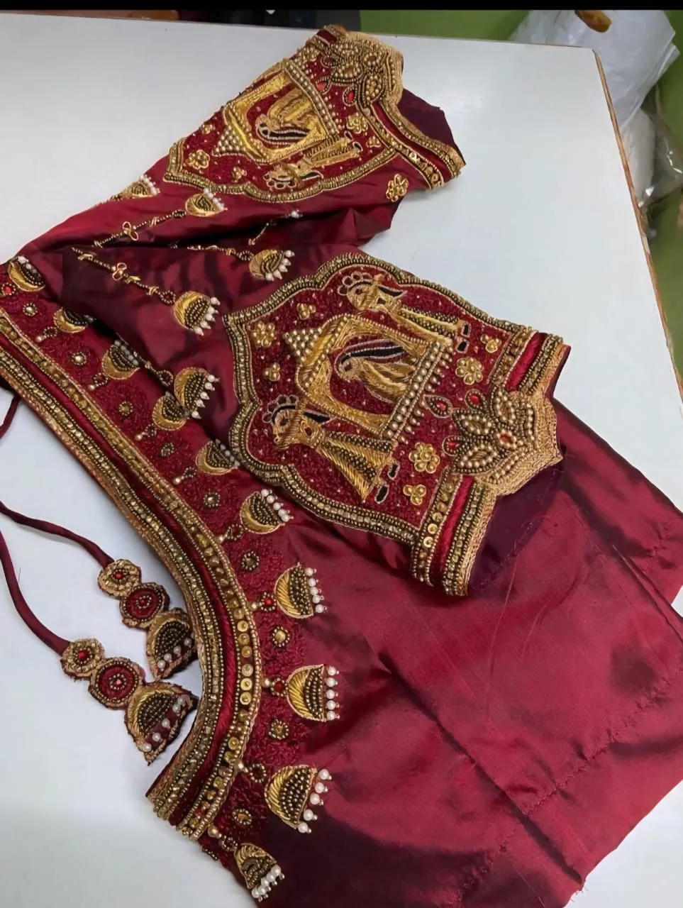 Budget-Friendly Maroon Wedding Blouse for Her Simple & Elegant Maggam Work Bridal Blouse