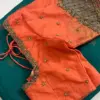 Chic Orange Designer Net Blouse Perfect for Festive Glam