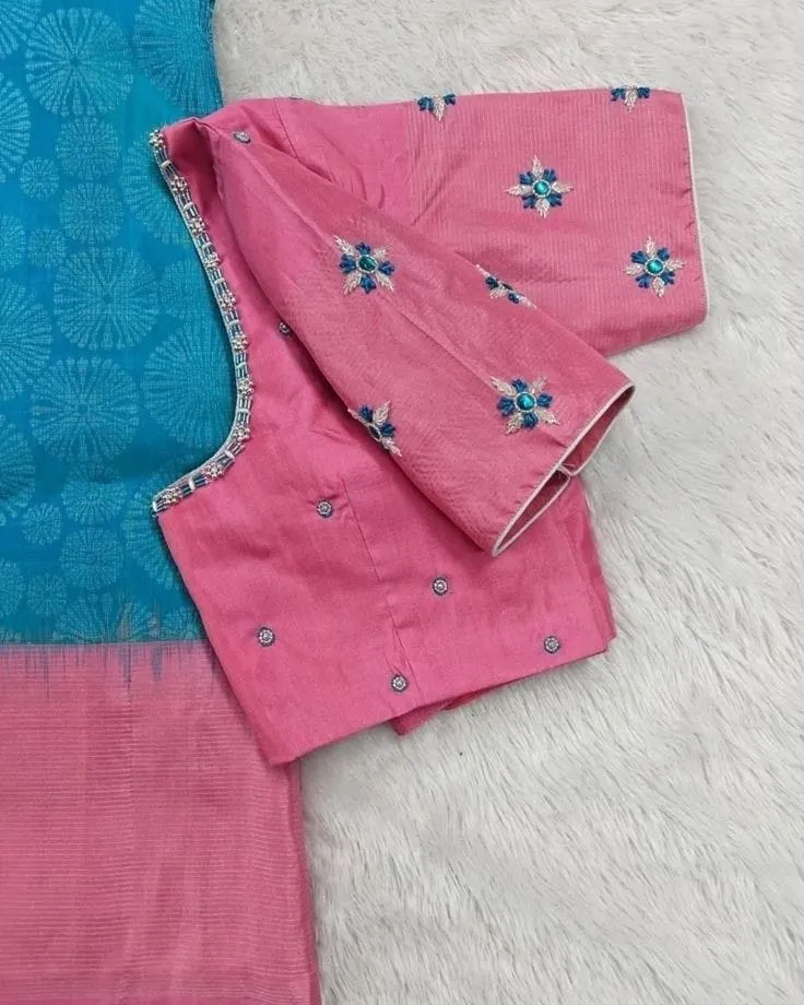 Elegant Baby Pink Simple Work Blouse Subtle Charm for Everyday Grace