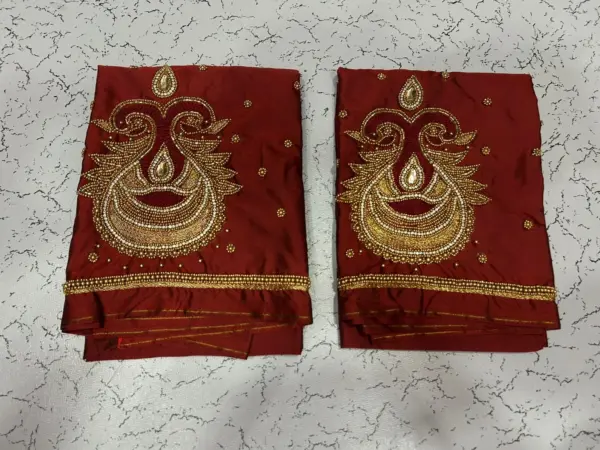 Elegant Blue Badam Aari Work Blouse Unmissable Festive Offer!