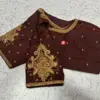 Elegant Dark Brown Aari Work Blouse Ready-to-Wear Muhurtham Special!