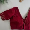 Elegant Dark Red V-Neck Maggam Work Blouse Minimal Yet Majestic
