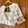 Elegant Half White Designer Zardosi Minimal Work Blouse Graceful Charm Redefined