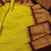Elegant Handwoven Gadwal Silk Saree with Temple Interlock Pallu