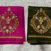 Elegant Muse: Designer Badam Beads Aari Embroidery Buti Blouse