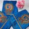 Elegant Peacock Bliss Blue Aari Work Blouse at Special Offer