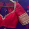 Elegant Red Minimal Bridal Maggam Work Blouse Timeless Charm for Modern Brides