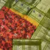Exclusive Gadwal Silk Saree with Full Body Eco Prints & Kuthu Interlock Weaving