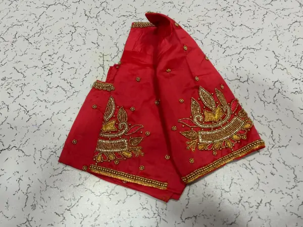 Festive Red Aari Work Blouse on Special Offer Elegant Ethnic Wear