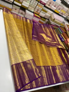 Golden Glow Pure Tissue Bridal Saree with Handloom Excellence