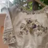 Half White Peacock Zardosi Maggam Work Blouse Regal Elegance in Every Stitch