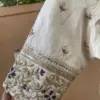Half White Peacock Zardosi Maggam Work Blouse Regal Elegance in Every Stitch