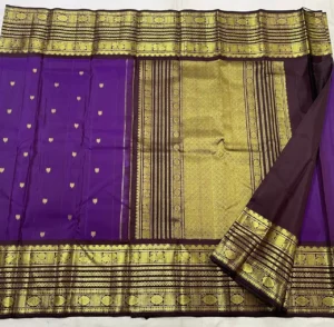 Luxury Kanchipuram Silk Saree with 1G+++ Pure Gold Zari Authentic Silk Mark Certified