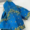 Luxury Zardosi Embroidered Blue Blouse A Designer Statement Piece