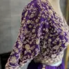Majestic Bride Look Heavy Maggam Work Purple Wedding Blouse