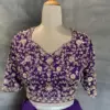 Majestic Bride Look Heavy Maggam Work Purple Wedding Blouse
