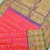 Majestic Gadwal Silk Saree with Dual Turning Meena Weave Kuthu Interlock Masterpiece