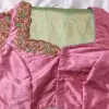 Majestic Pink Zardosi Bridal Blouse with Grand Maggam Work Detailing