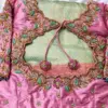 Majestic Pink Zardosi Bridal Blouse with Grand Maggam Work Detailing