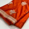 Premium Banarasee Musroo Silk Saree with Sona Roopa Weaving Flowy & Body Hugging Elegance