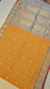 Premium Gadwal Cotton Saree with Buta Meena & Kuthu Interlock Weaving | Pure Combed Yarn