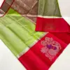 Premium Kuppadam Tissue Pattu Sarees Handloom Bridal Elegance with Contrast Brocade Blouse