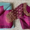 Purple Designer Maggam Work Blouse Timeless Craftsmanship & Elegance