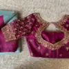 Purple Designer Maggam Work Blouse Timeless Craftsmanship & Elegance