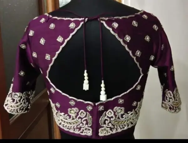Regal Wine Bridal Blouse with Luxurious Maggam Detailing