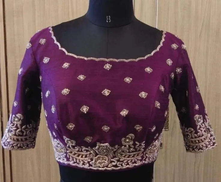 Regal Wine Bridal Blouse with Luxurious Maggam Detailing