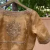 Royal Golden Madhubala Designer Maggam Work Blouse Timeless Elegance for Weddings