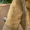 Royal Golden Madhubala Designer Maggam Work Blouse Timeless Elegance for Weddings