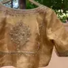 Royal Golden Madhubala Designer Maggam Work Blouse Timeless Elegance for Weddings