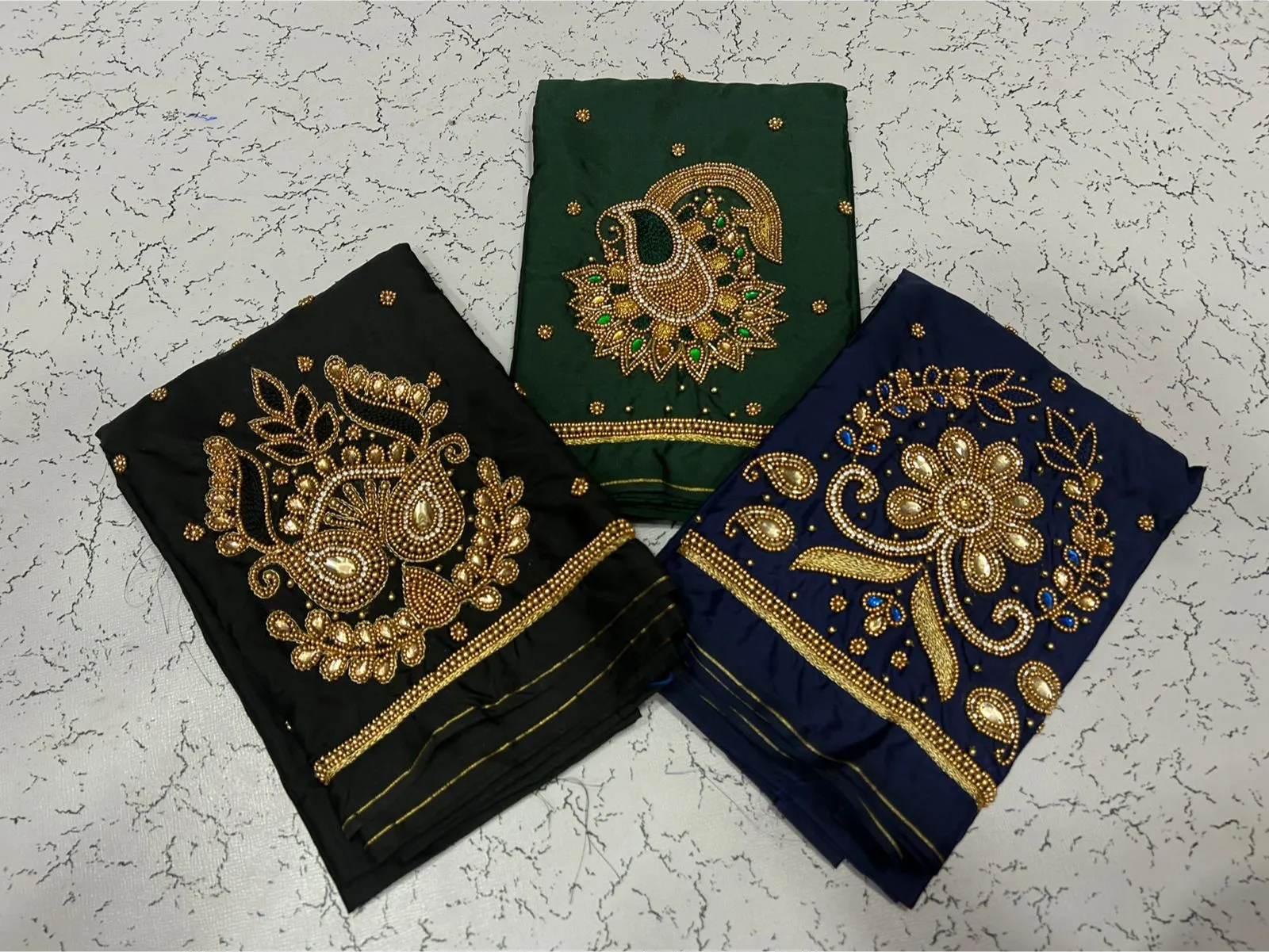 Sparkle in Style Navy Blue Designer Beads Blouse at Best Price!