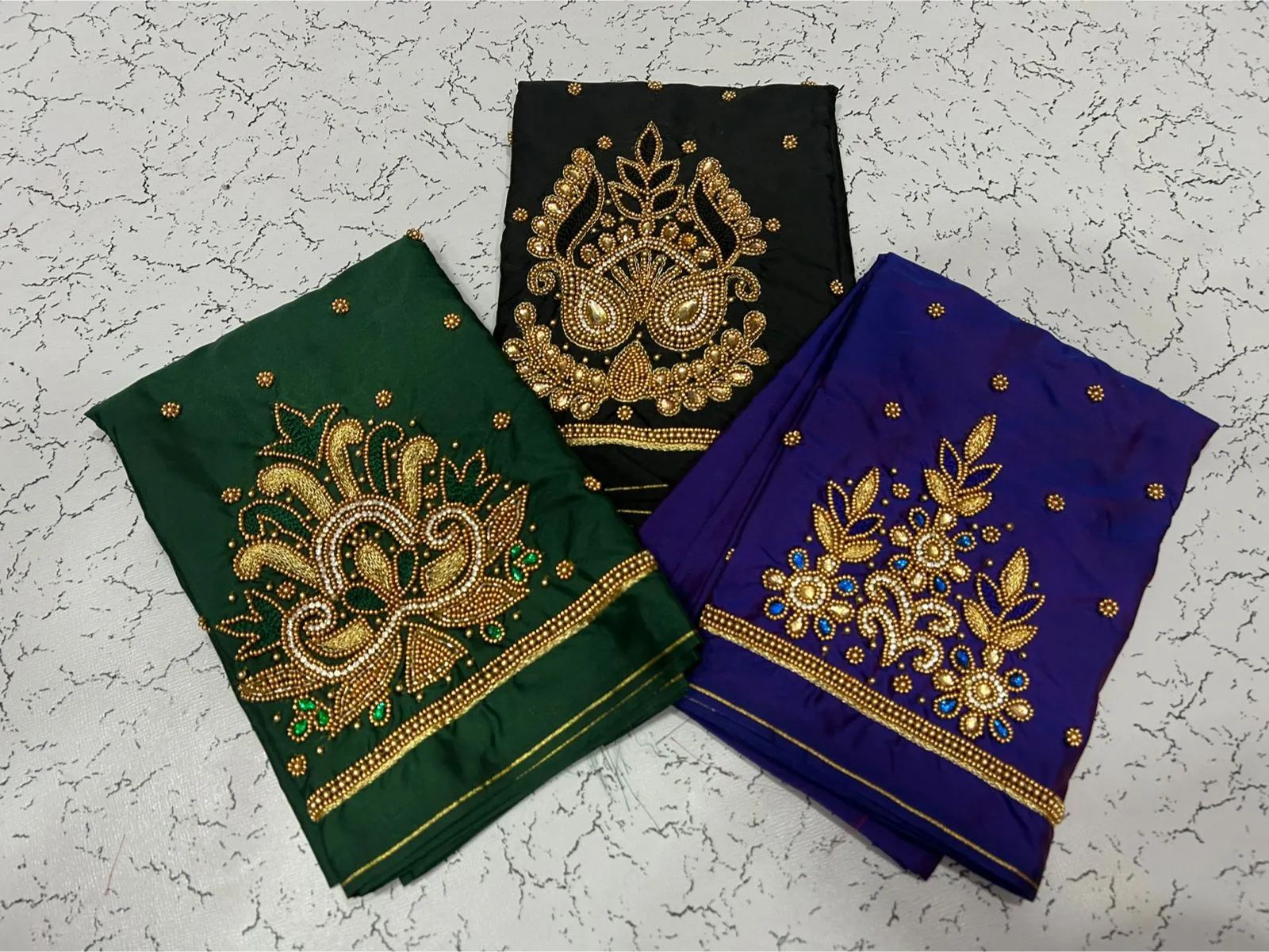 Sparkle in Style Navy Blue Designer Beads Blouse at Best Price!