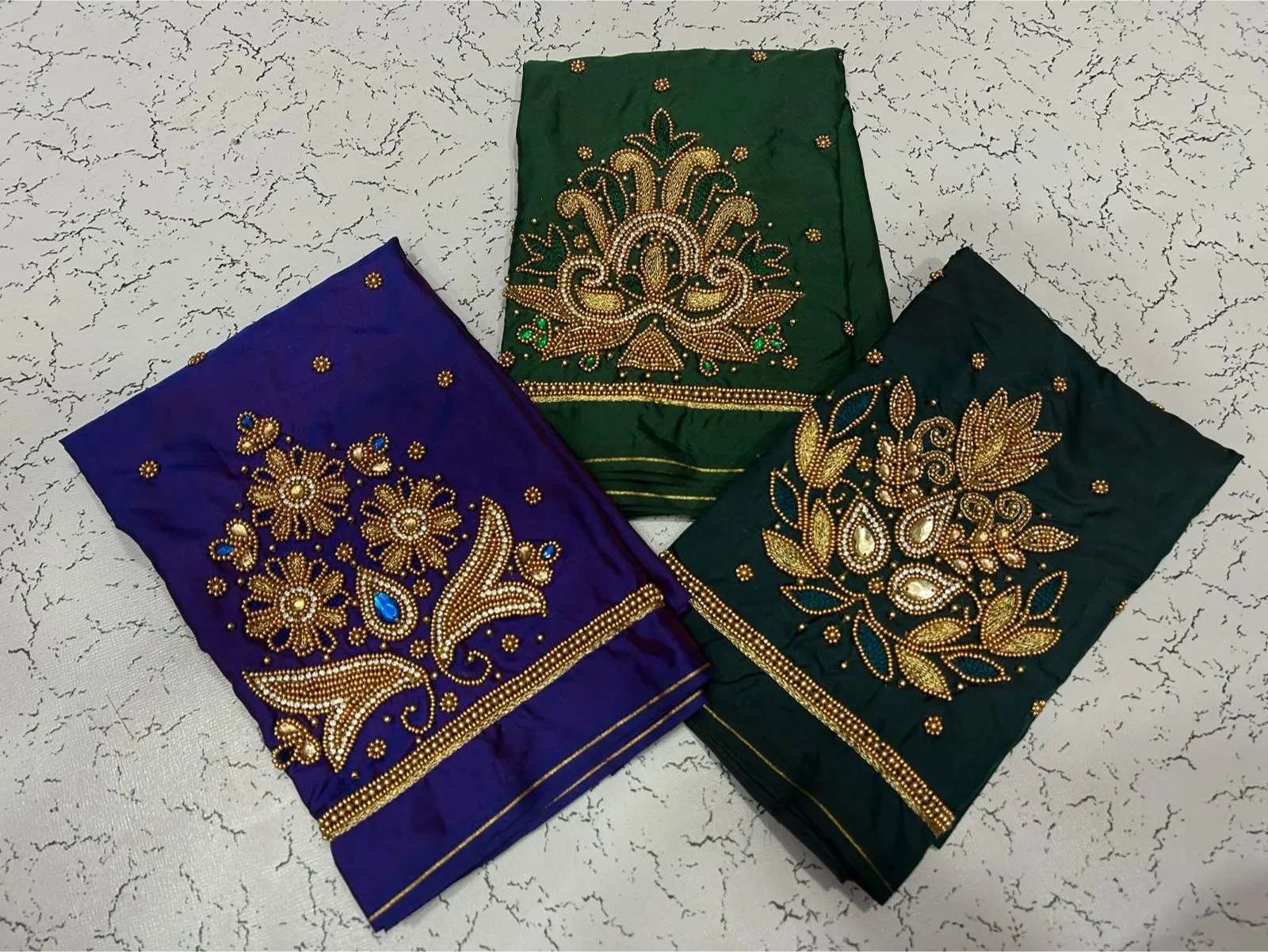 Sparkle in Style Navy Blue Designer Beads Blouse at Best Price!